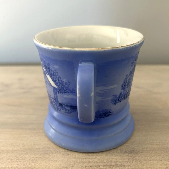 Currier & Ives The Old Homestead in Winter Coffee Mug Blue/White/Gold - Picture 7 of 12